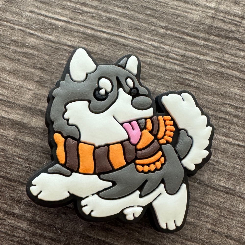 Cute Husky Dog Pin with Scarf CROCS Jibbitz Shoe Charm 5/$20